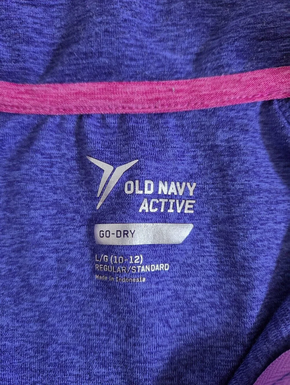 OLD NAVY Active Purple Long Sleeve Athletic Shirt 1/4 ZIp thermal sz L
